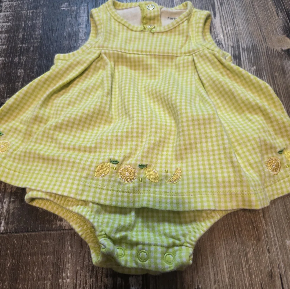 Carter's Yellow Gingham Diaper Cover Set